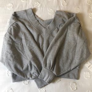 Balloon Sleeve Fleece Pullover